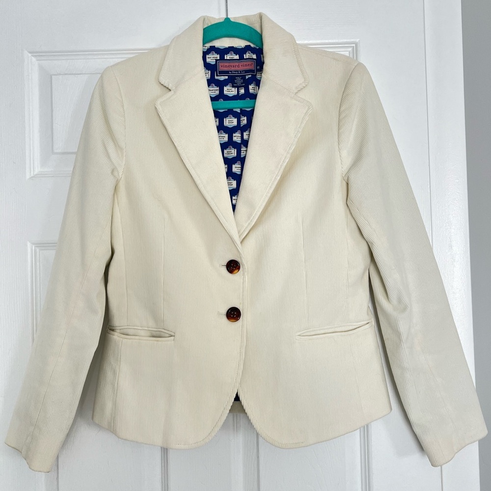Vineyard Vines Cohasset Corduroy Ivory Blazer- Medium
